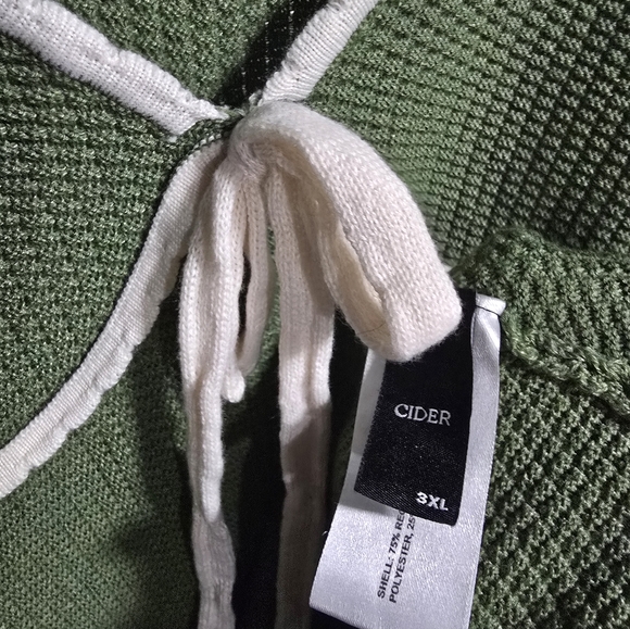 3/$50 🍎 V-neck Contrasting Binding Knotted Mini Sweater Dress  Plus Size 3x/ 22 - Picture 5 of 9